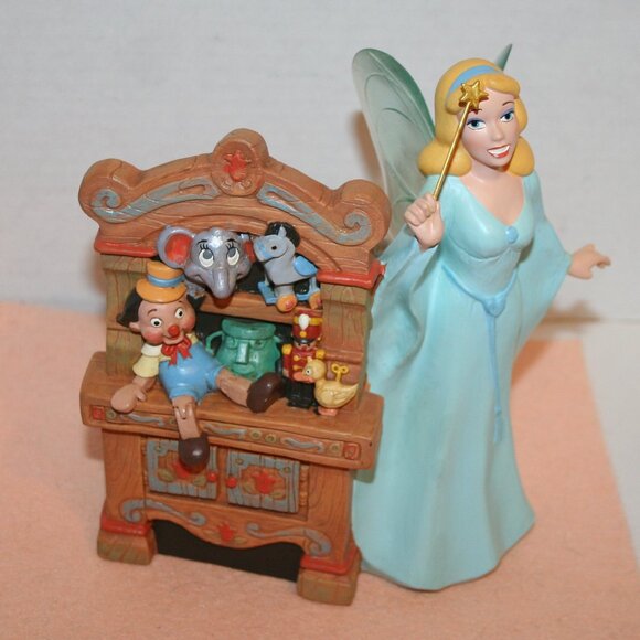 Vintage Pinocchio Blue Fairy/Geppetto Toy Hutch PEN HOLDER Disney Desk Set 22096 - Picture 1 of 11